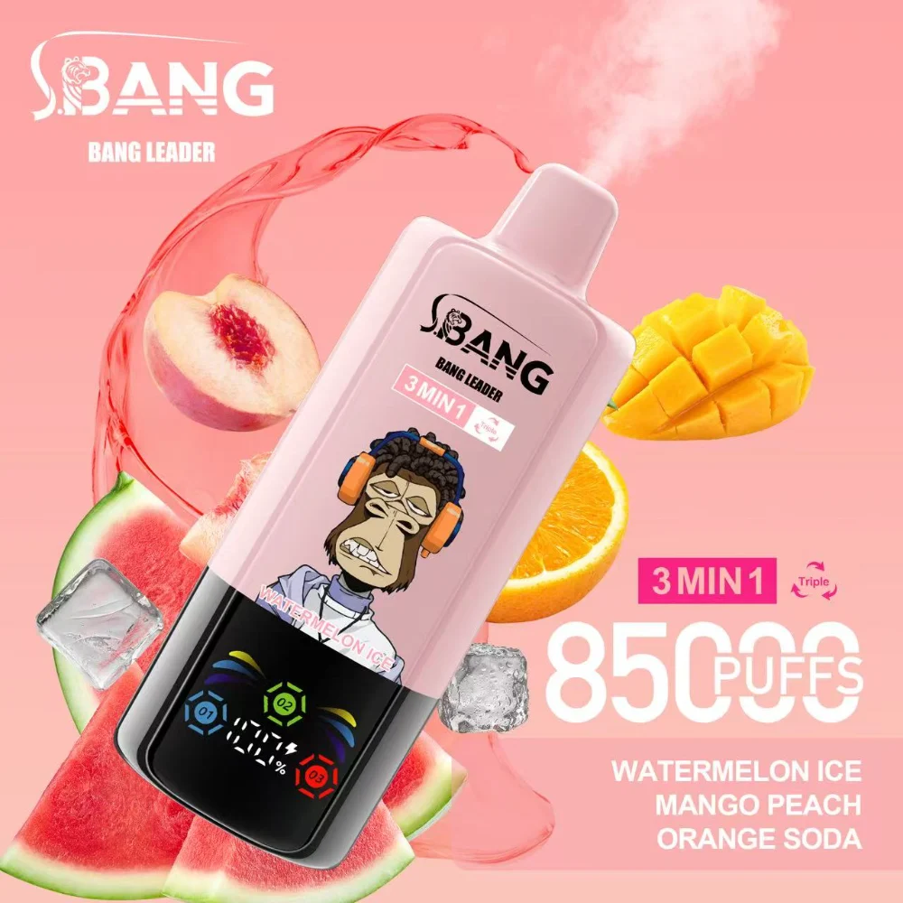 Bang-Leader-85000-85k-three-flavor-vape_Watermelon-ice-mango-peach-orange-soda_mugovape
