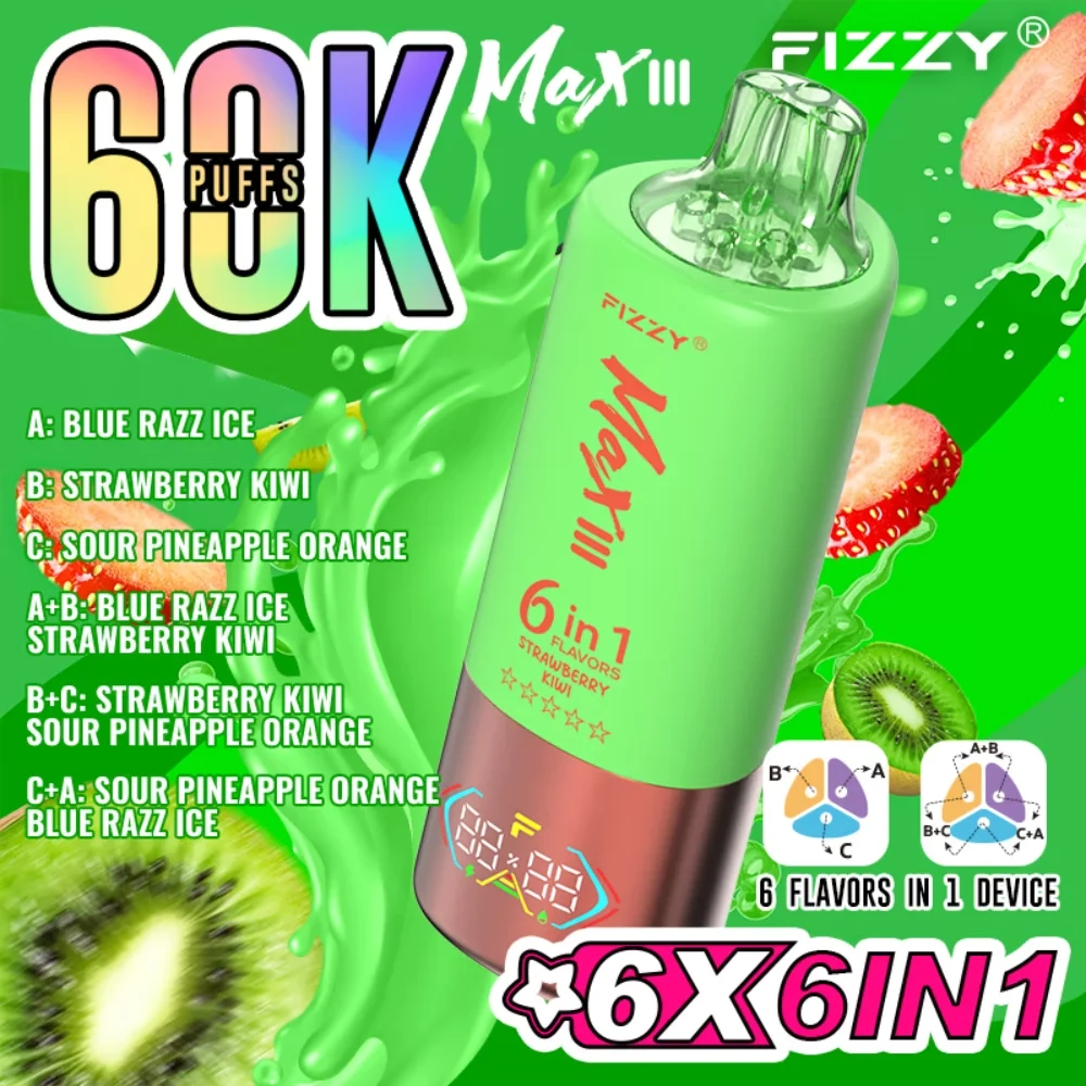 fizzy-max-60000-puff_Strawberry-kiwi-and-Blue-razz-ice-and-Sour-pineapple-orange_mugovape